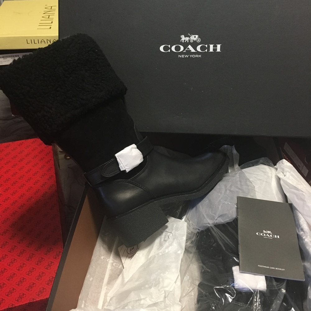 Brand New Leather Coach Boots - Picture 2 of 3